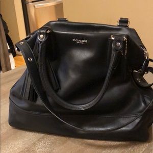 Coach black leather satchel